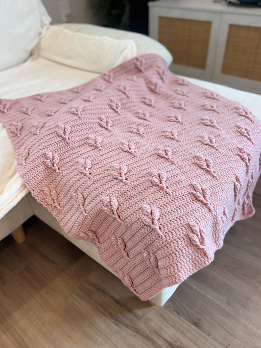 Blush Petal Heirloom Crochet Blanket