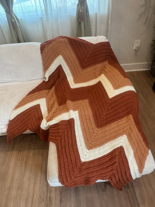 Desert Wave Navajo-Inspired Crochet Throw