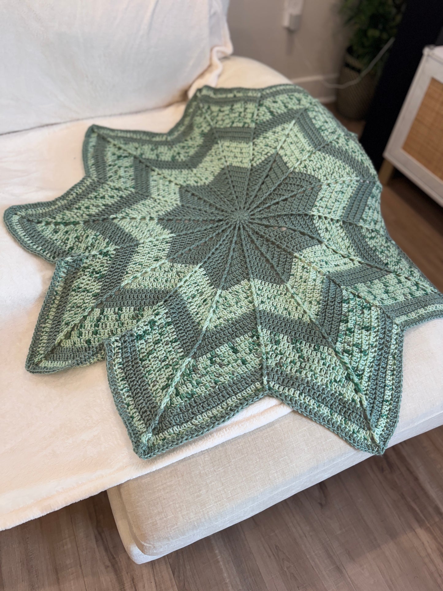 Sage Star Heirloom Crochet Blanket